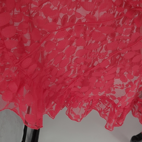 00585 Women's Floral Lace A Line Dress Pink size 8 sheer bohemian party cocktail - Picture 4 of 8